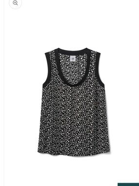 Cabi Sleeveless Black & White Printed woven Tank Top